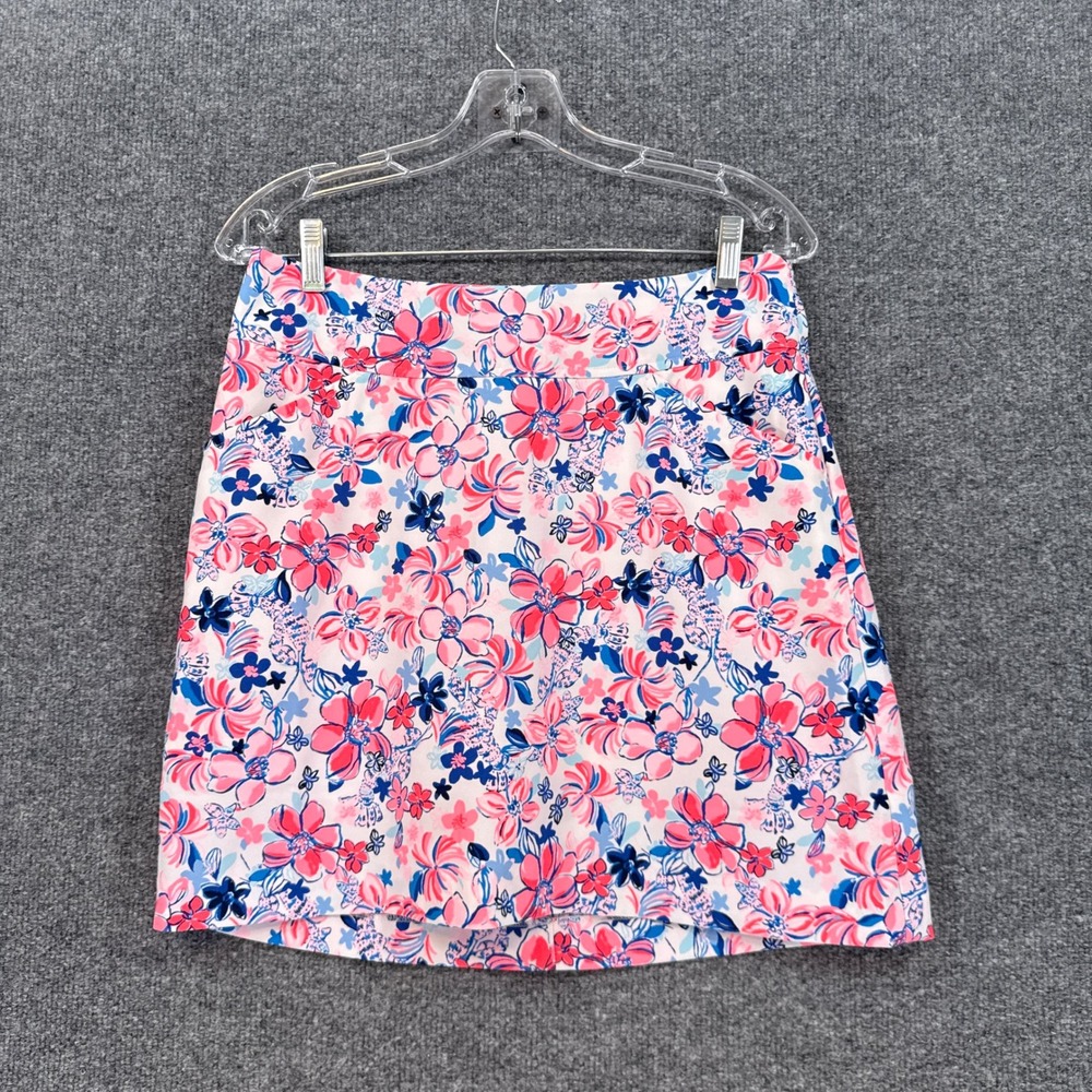 Lilly Pulitzer Skirt Womens 6 Pink Blue Floral Mini Casual Preppy Colorful
